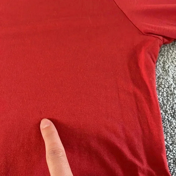 Eileen Fisher Asymmetric Jersey Top Women’s M Burnt Orange Boho Artsy Lagenlook - Picture 11 of 14